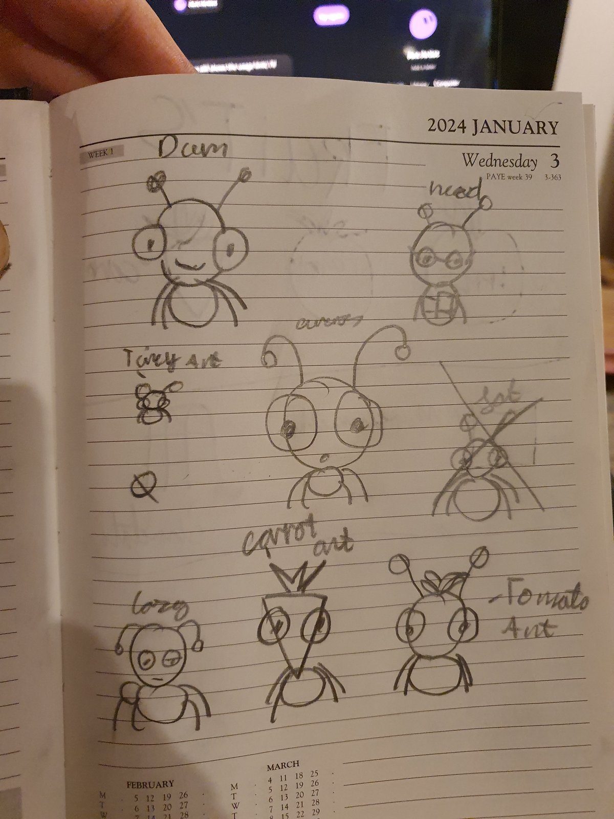 More original Bored Ants character sketches